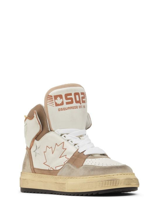 Dsquared2: Boogie high sneakers - White/Pink/Grey - men_1 | Luisa Via Roma