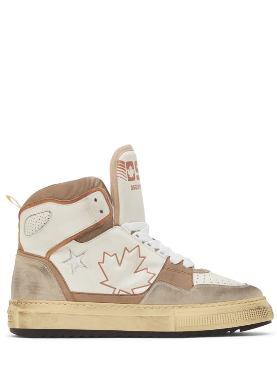 Dsquared2: Boogie high sneakers - White/Pink/Grey - men_0 | Luisa Via Roma