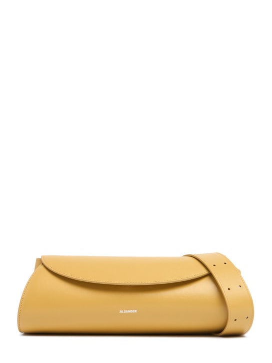 Jil Sander: Small Cannolo leather shoulder bag - Light Yellow - women_0 | Luisa Via Roma