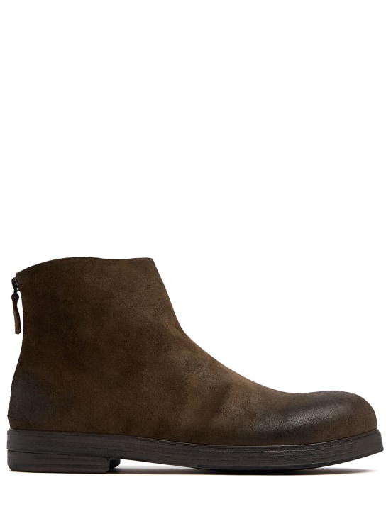 Marsell: Zucca Zeppa leather boots - Kahverengi - men_0 | Luisa Via Roma