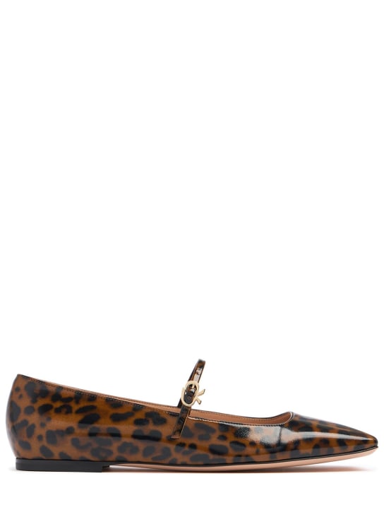 Gianvito Rossi: Zapatos planos Christina de charol 5mm - Leopard - women_0 | Luisa Via Roma