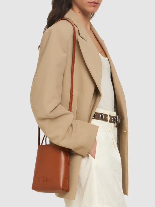 Chloé: Chloé Sense leather top handle bag - Karamel - women_1 | Luisa Via Roma