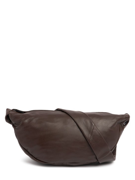 St. Agni: Small Crescent leather bag - Chocolate - women_0 | Luisa Via Roma