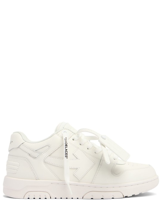 Off-White: 30mm hohe Leder-Sneakers „Out of Office“ - Weiß - women_0 | Luisa Via Roma