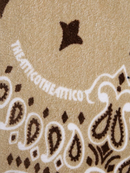 The Attico: Terry printed cotton bathrobe - Warm Sand - ecraft_3 | Luisa Via Roma