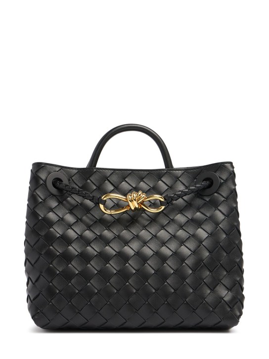 Bottega Veneta: Small Andiamo leather top handle bag - Siyah - women_0 | Luisa Via Roma
