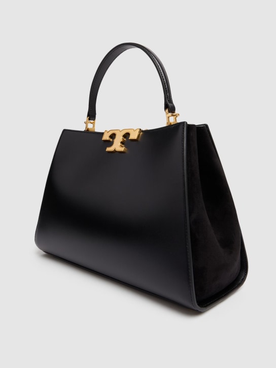 Tory Burch: Eleanor satchel leather tote bag - Black - women_1 | Luisa Via Roma