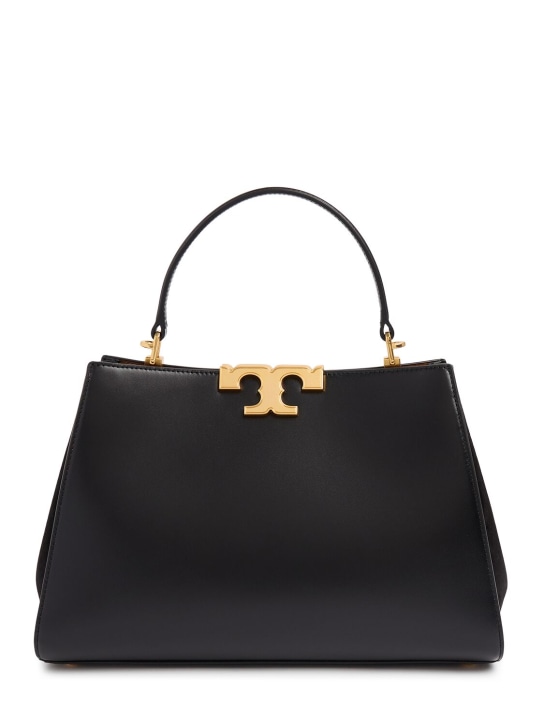 Tory Burch: Eleanor satchel leather tote bag - Black - women_0 | Luisa Via Roma