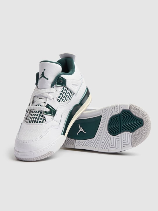 Nike: Sneakers Air Jordan 4 Retro - Blanco/Verde - kids-boys_1 | Luisa Via Roma