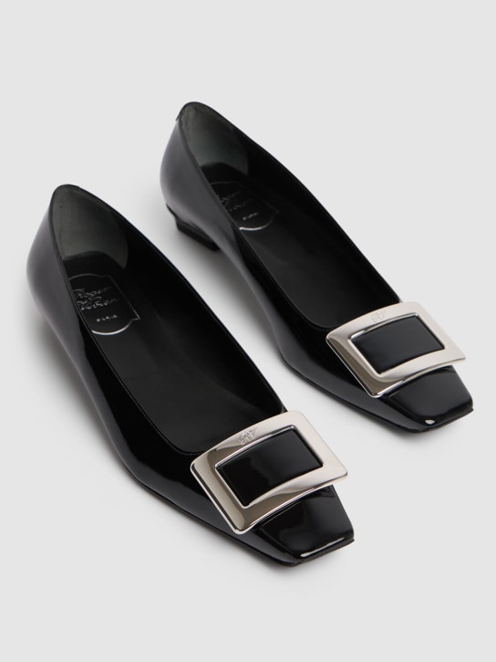 Roger Vivier: 25mm Belle Vivier patent leather heels - Black - women_2 | Luisa Via Roma