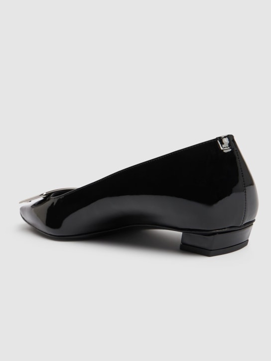Roger Vivier: 25mm Belle Vivier patent leather heels - Black - women_3 | Luisa Via Roma