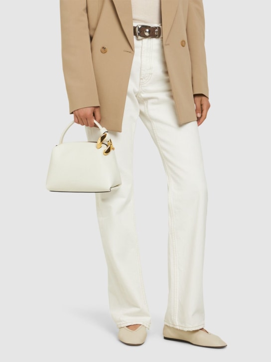 JW Anderson: Small Corner leather top handle bag - Off White - women_1 | Luisa Via Roma