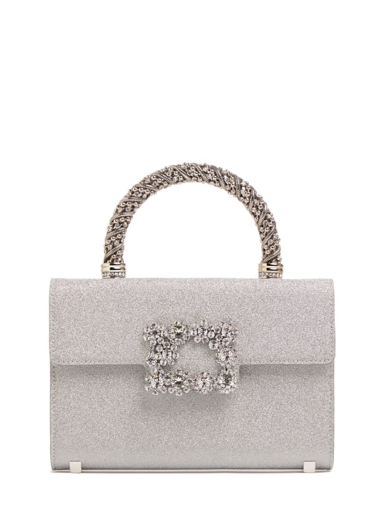 Roger Vivier: Mini flower jewel envelope bag - Silver - women_0 | Luisa Via Roma