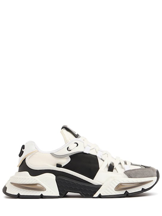 Dolce&Gabbana: Air Master tech low top sneakers - Black/White - men_0 | Luisa Via Roma