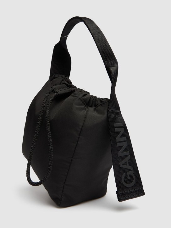 GANNI: Recycled tech top handle bag - Black - women_1 | Luisa Via Roma