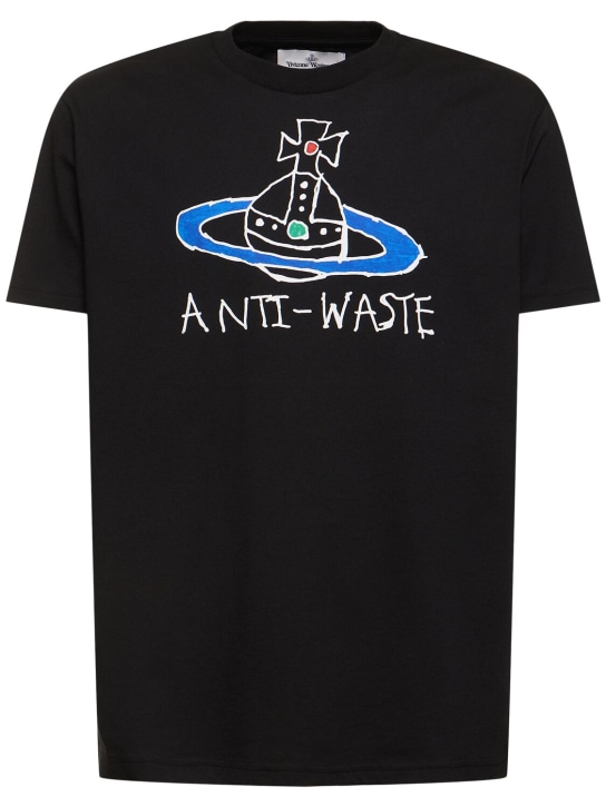 Vivienne Westwood: T-shirt classique Antiwaste - Noir - men_0 | Luisa Via Roma