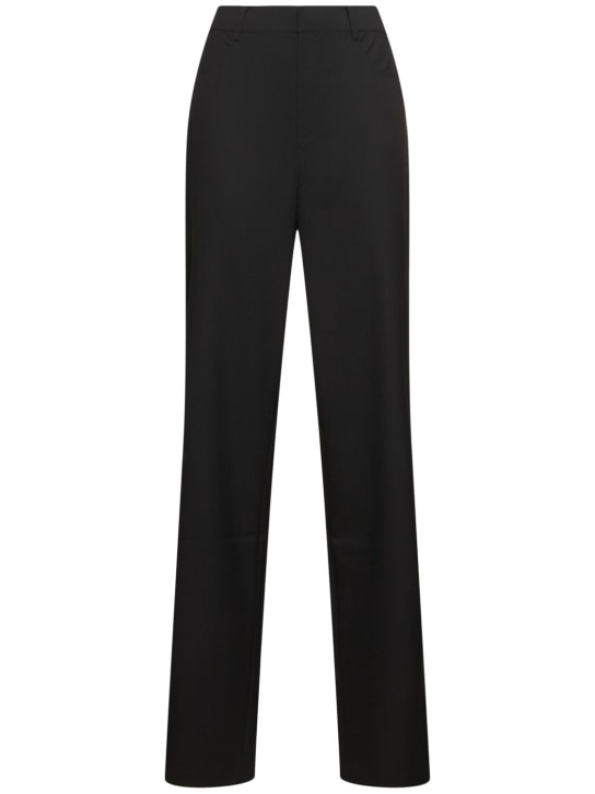 MITHRIDATE: Tailored tech blend straight pants - Black - women_0 | Luisa Via Roma