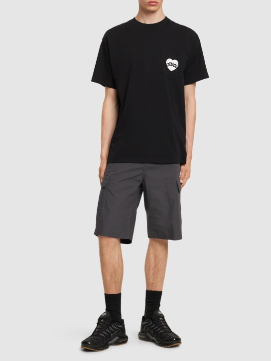 Carhartt WIP: T-Shirt aus Baumwolle mit Tasche - Schwarz/Weiß - men_1 | Luisa Via Roma
