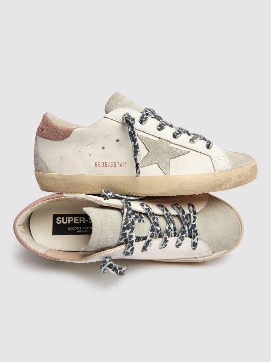 Golden Goose: 20毫米Super-Star皮革运动鞋 - White/Ice - women_2 | Luisa Via Roma