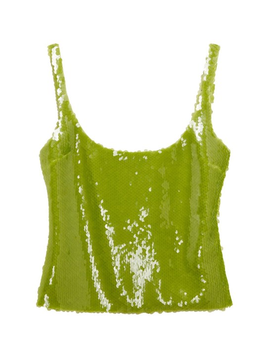 16arlington: Hornet sequined top - Acid Green - women_0 | Luisa Via Roma