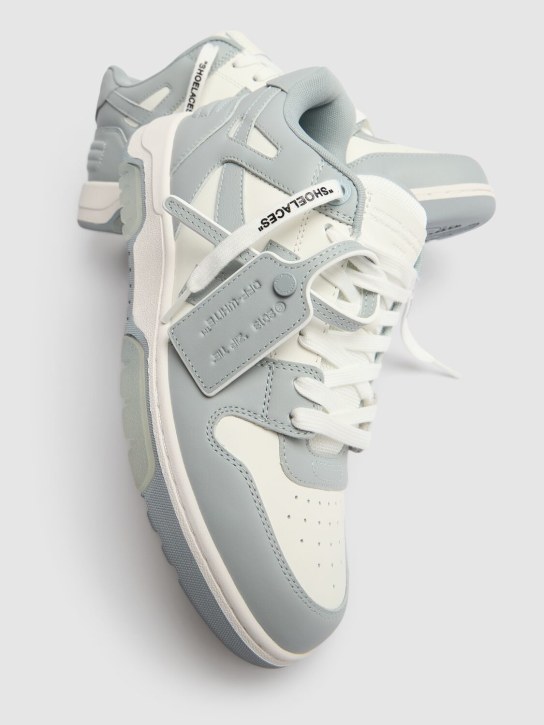 Off-White: Sneakers Out Of Office in pelle - Bianco/Grigio - men_1 | Luisa Via Roma