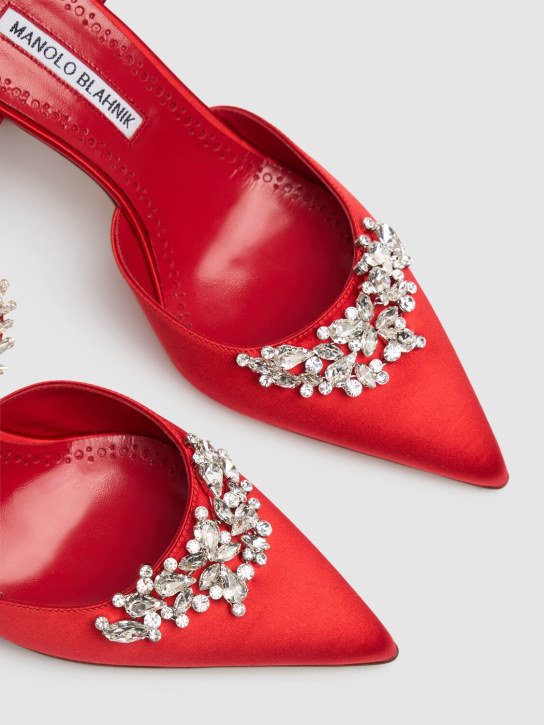 Manolo Blahnik: 90MM HOHE MULES AUS SATIN "LURUM" - Rot - women_3 | Luisa Via Roma