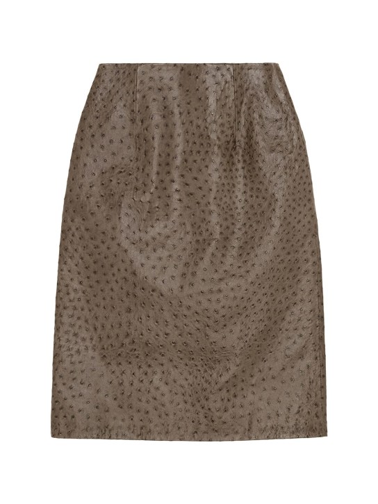 16arlington: Este leather pencil midi skirt - Grey - women_0 | Luisa Via Roma