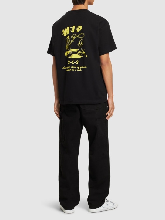 Carhartt WIP: Friendship organic cotton t-shirt - Black/Yellow - men_1 | Luisa Via Roma