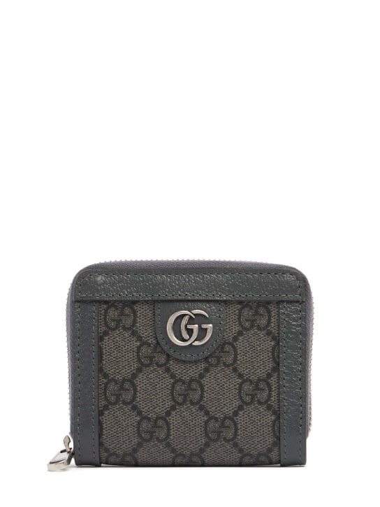 Gucci: Ophidia GG zip around wallet - Grau/Schwarz - men_0 | Luisa Via Roma