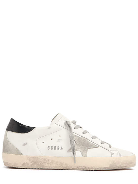 Golden Goose: Sneakers de ante y piel 20mm - Blanco/Negro - women_0 | Luisa Via Roma