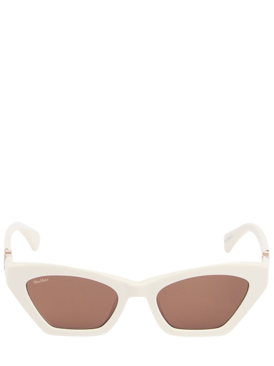 Max Mara: Gafas de sol cat-eye - Blanco/Café - women_0 | Luisa Via Roma