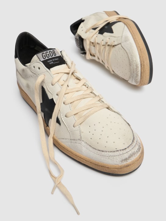 Golden Goose: Ball Star nappa leather sneakers - White/Black - men_1 | Luisa Via Roma
