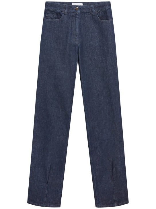 16arlington: Jeans rectos con cintura alta - Azul - women_0 | Luisa Via Roma