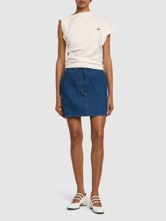 Vivienne Westwood: Hebo asymmetric draped jersey top - women_1 | Luisa Via Roma