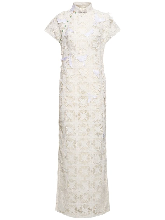 MITHRIDATE: Langes Kleid aus Spitze „Qipao“ - Weiß - women_0 | Luisa Via Roma