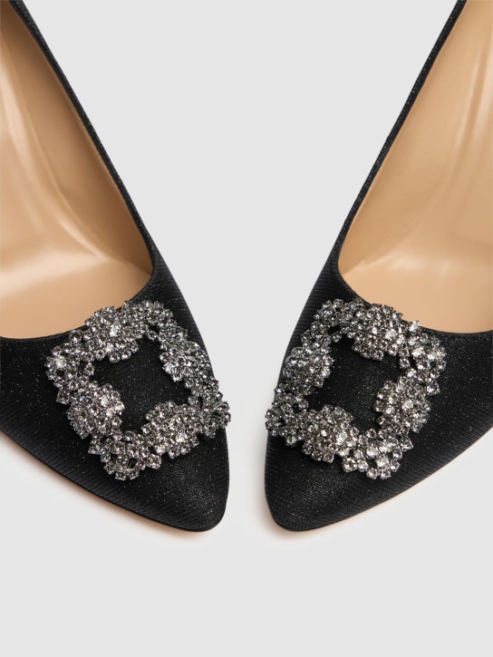 Manolo Blahnik: 70毫米Hangisi金银丝高跟鞋 - 黑色 - women_3 | Luisa Via Roma