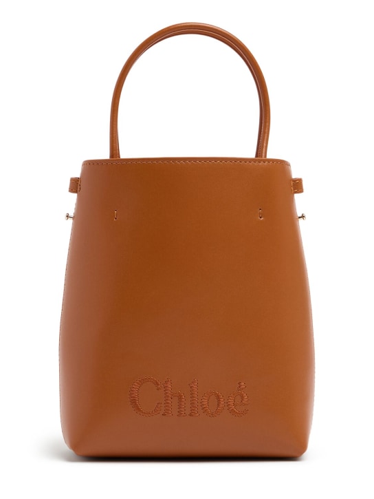 Chloé: Chloé Sense leather top handle bag - Karamel - women_0 | Luisa Via Roma