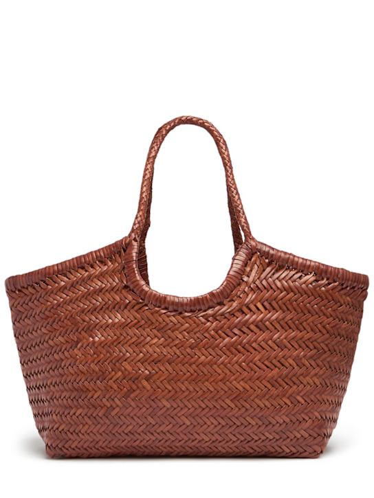 Dragon Diffusion: Big Nantucket woven leather basket bag - British Tan - women_0 | Luisa Via Roma