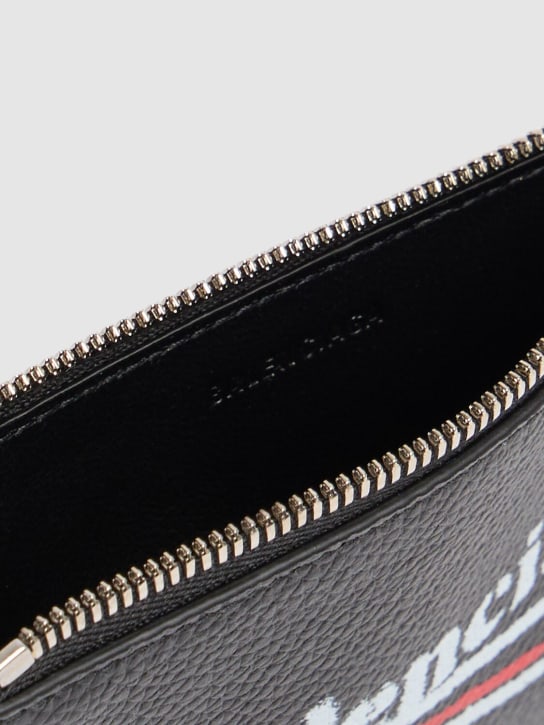 Balenciaga: Printed leather zip wallet - Black - men_3 | Luisa Via Roma