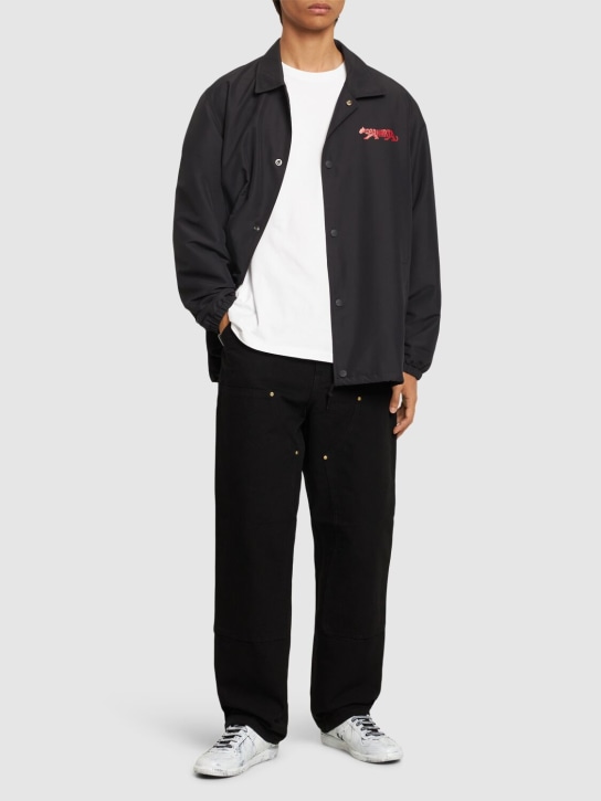 Carhartt WIP: Double-knee relaxed straight fit pants -  Rinsed Black - men_1 | Luisa Via Roma