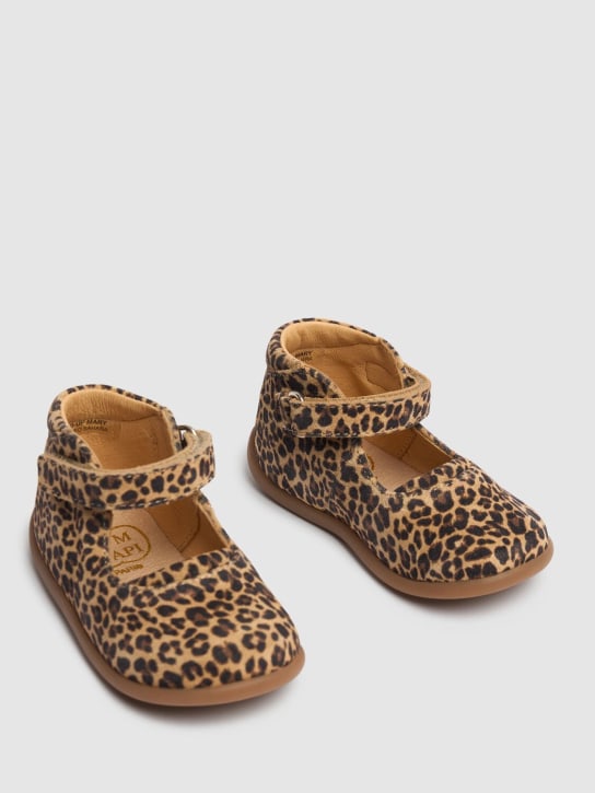 Pom D'api: Stand Up Mary leather sandals - Brown/Multi - kids-girls_1 | Luisa Via Roma