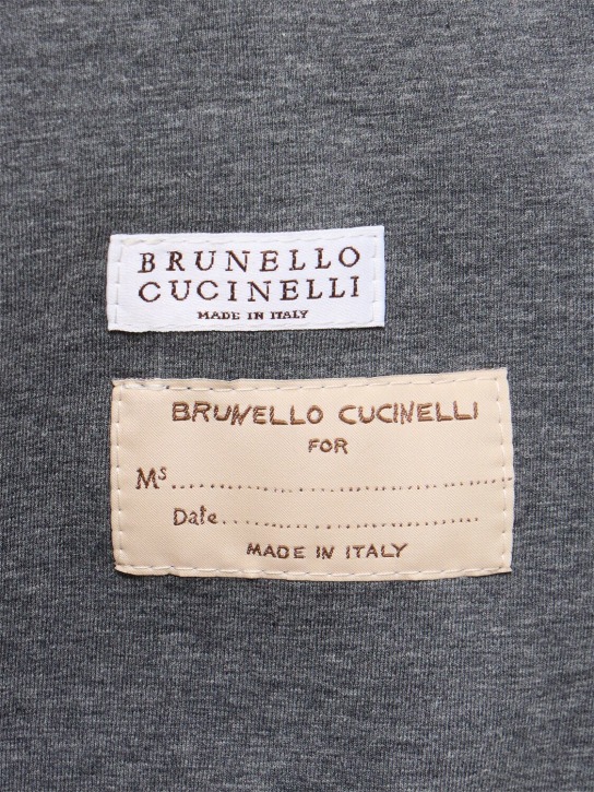 Brunello Cucinelli: 皮革机车夹克 - 深蓝色 - women_6 | Luisa Via Roma