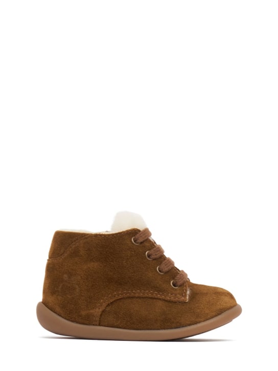 Pom D'api: Stand Up Derby lace-up shoes - Brown - kids-boys_0 | Luisa Via Roma