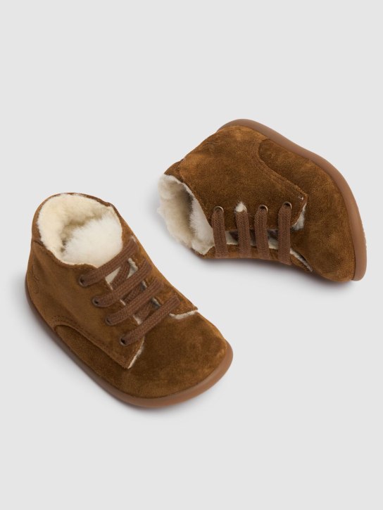 Pom D'api: Stand Up Derby lace-up shoes - Brown - kids-boys_1 | Luisa Via Roma