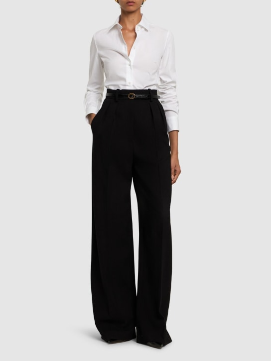 Dolce&Gabbana: Stretch cotton poplin shirt - Beyaz - women_1 | Luisa Via Roma