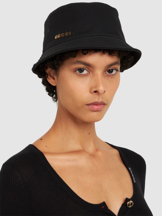 Gucci: Cotton bucket hat - ブラック - women_1 | Luisa Via Roma