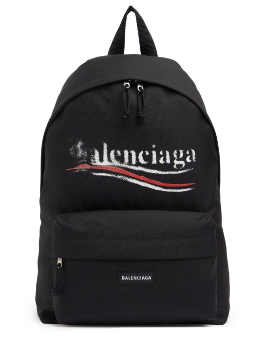 Balenciaga: Explorer nylon backpack - Black - men_0 | Luisa Via Roma
