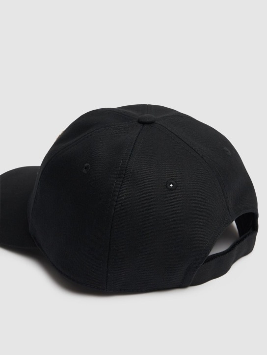 Moncler: Logo detail cotton baseball cap - men_3 | Luisa Via Roma