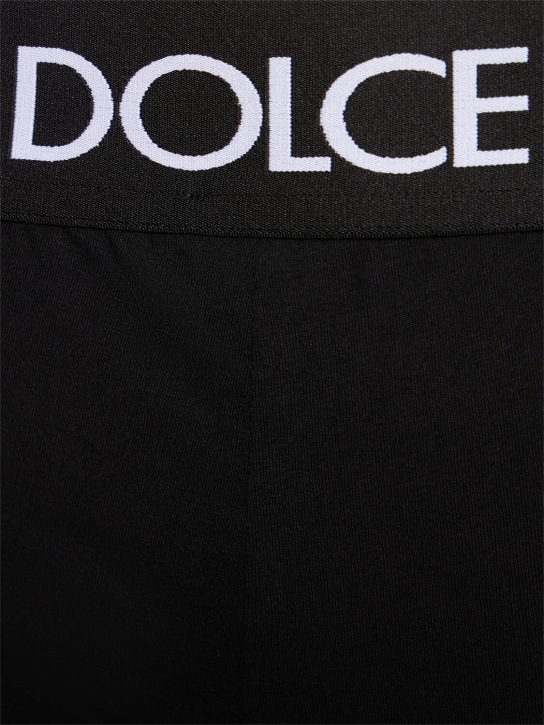 Dolce&Gabbana: 棉质平纹针织内裤2条套装 - 黑色 - men_1 | Luisa Via Roma