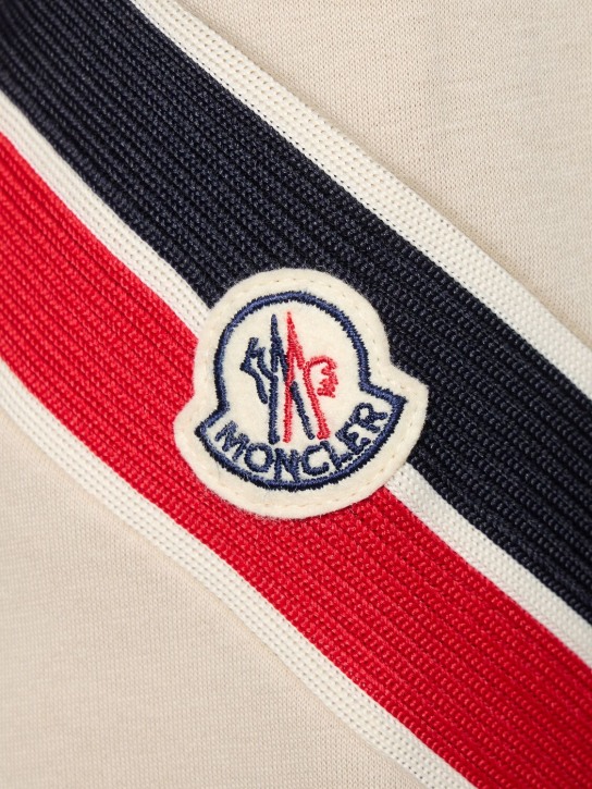 Moncler: Tricolor detail cotton zip-up sweatshirt - men_3 | Luisa Via Roma
